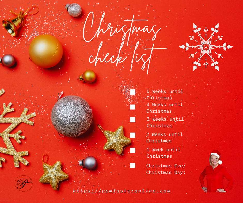 It’s 5 Weeks Until Christmas! Checklist for Thanksgiving week and the next 4 weeks til Christmas!